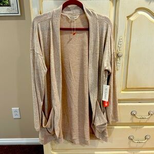 78 & Sunny light weight Hacci Cocoon Cardigan - Taupe Size L